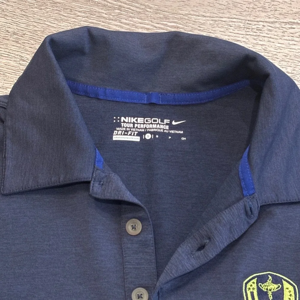 Nike Golf Polo Mens Small Blue Ryder Cup 2012 Medinah Dri-FIT Preppy Athletic - Picture 3 of 8
